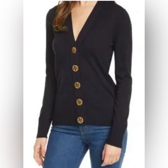 Tory Burch Cardigan Black Size L - Picture 2 of 5